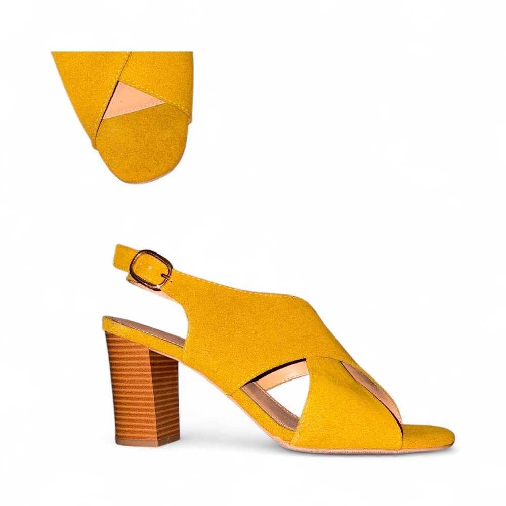 Maurices Mustard Yellow Slingback Heels